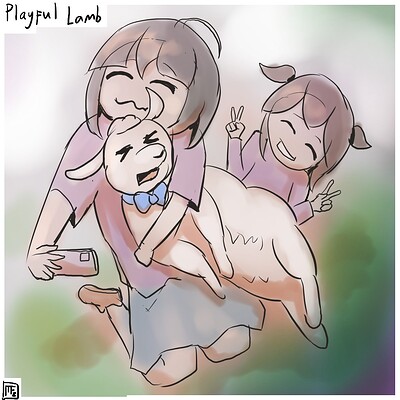 Playful_lamb_Daily_Spitpaint