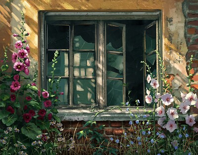 Hollyhocks