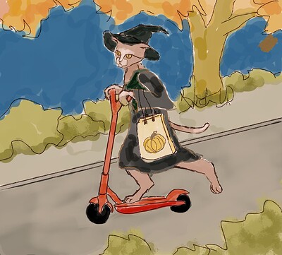 cat-scooter-halloween-1st-draft
