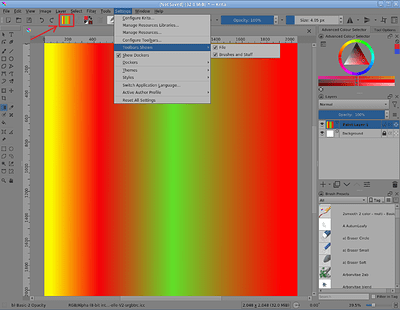 Toolbars and Gradients