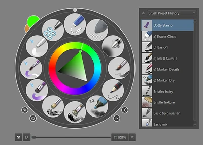 Brush History in PopUpPalette
