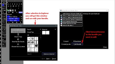 Editor for existing bundles