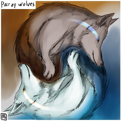 Pair_of_wolves_Daily_Spitpaint