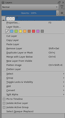 Layer Context Menu