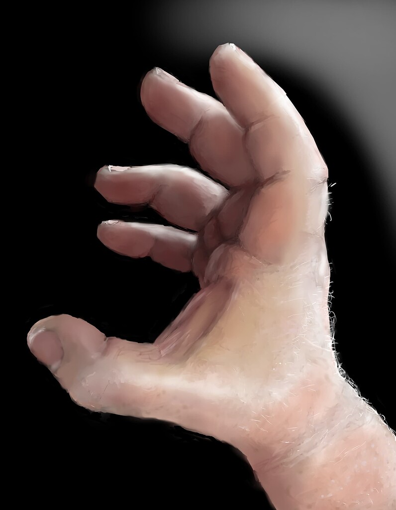 My hand. Shadow and texture practice - Finished Artworks - Krita Artists