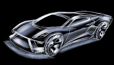 quick car sketch with krita