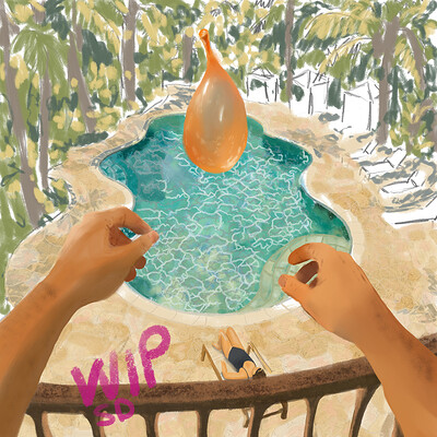 Krita Challenge 0326 5 Sec Before Water Balloon WIP