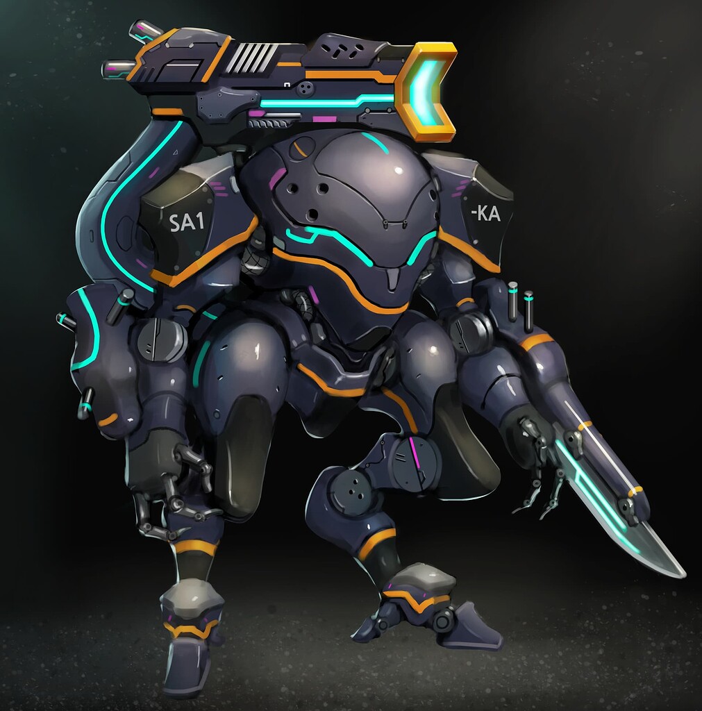 MECH with shield - Finished Artworks - Krita Artists