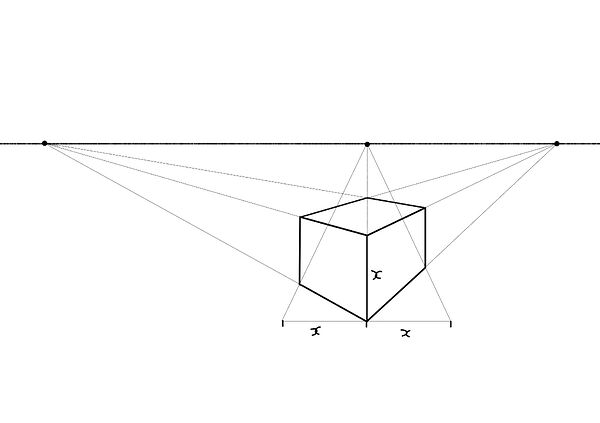 How to know the length of a line to draw a cube in perspective? - Art ...