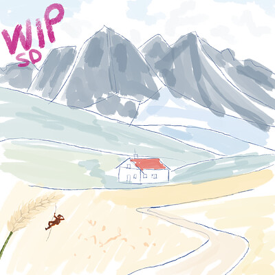 Krita Challenge 0426 Micro-Adventure - Mountain Home WIPa