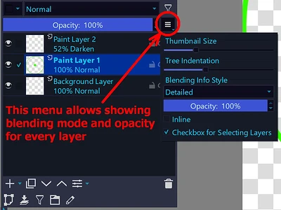 Blending Mode & Opacity in Layer Info