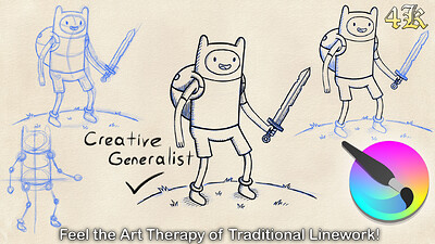 Draw Step-by-Step Adventure Time Finn ink