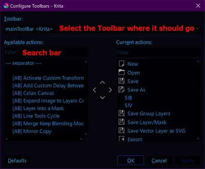 Configure Toolbars