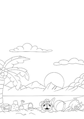Dog day at the beach_Sketch_dec 2024