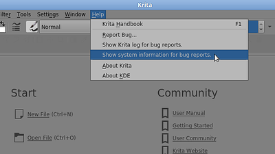 Krita Help Menu