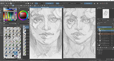 Left Digital vs Right Real pencil Din A 5
