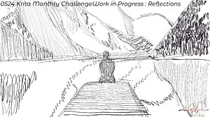 Krita Challenge 0524 - Reflections Mountain Lak WIPe