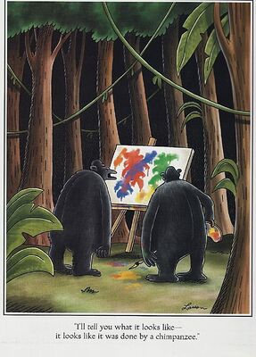 larson chimp art