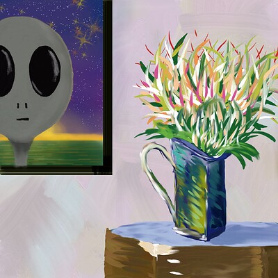 Krita Challenge 0724 - Ailen Still Life Portrait with Flower