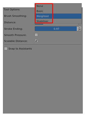 Brush Smoothing Options