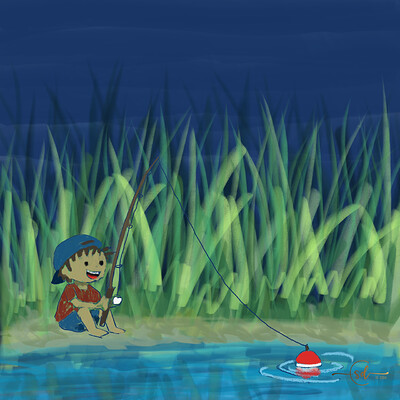 Krita Challenge 0426 Micro-Adventure - Fishing