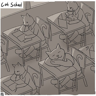 Cat_school_Daily_Spitpaint