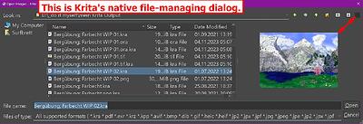 This is Krita's native file-managing dialog