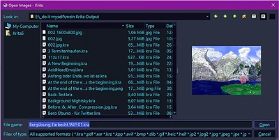 Krita's file manager dialog