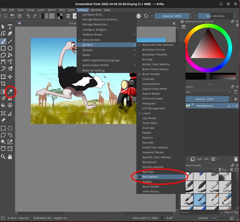 How do I find the color sampler? - Basics & Interface - Krita Artists