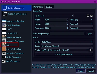 Create new document 1