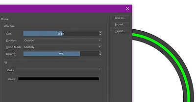 layer style stroke set to outside