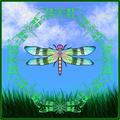 Dragonfly Mandala (Blue Sky-1(3)