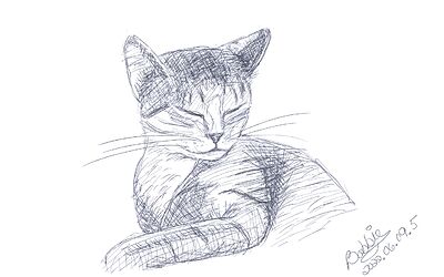 KatInBallpointPenbrush