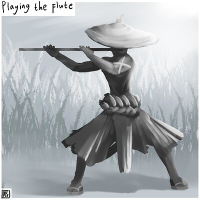 Playing_the_flute_Daily_Spitpaint
