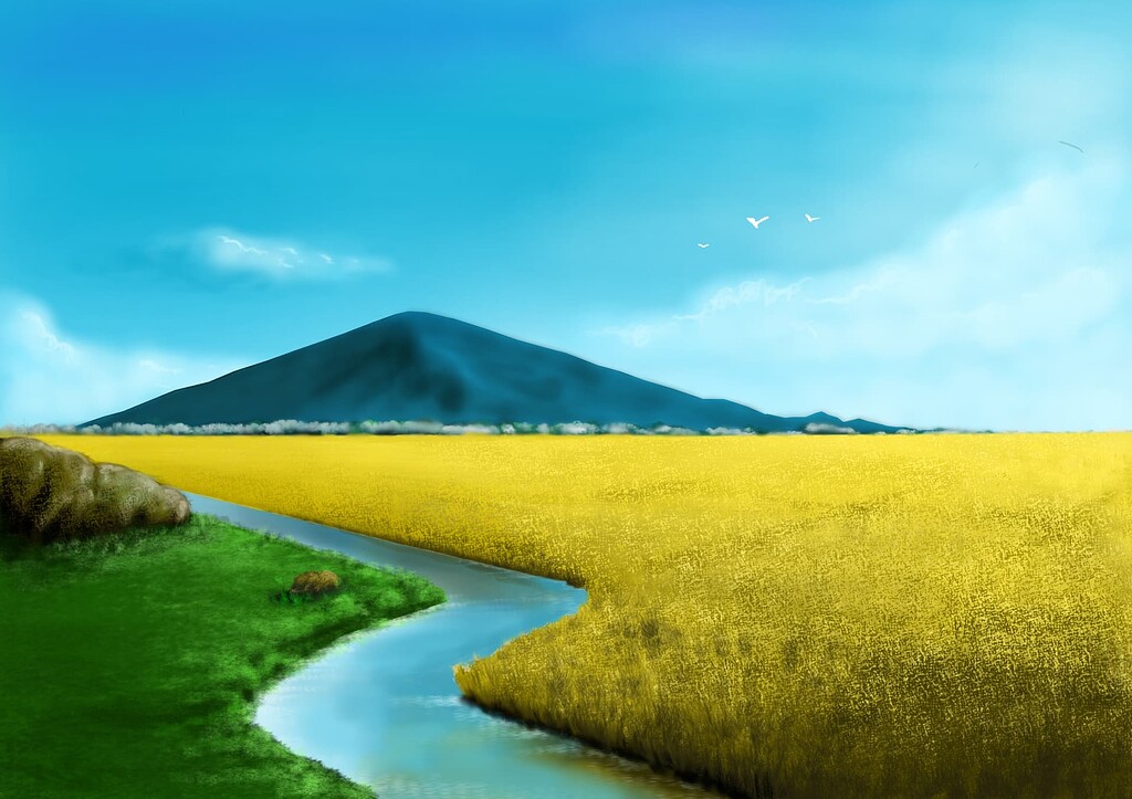 Pemandangan desa 3 - Finished Artworks - Krita Artists