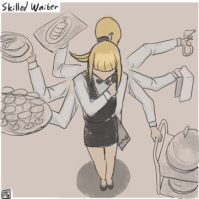 Skilled_waiter_Daily_Spitpaint