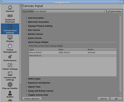 Canvas Input - Popup Palette