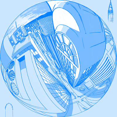 city of medium blue