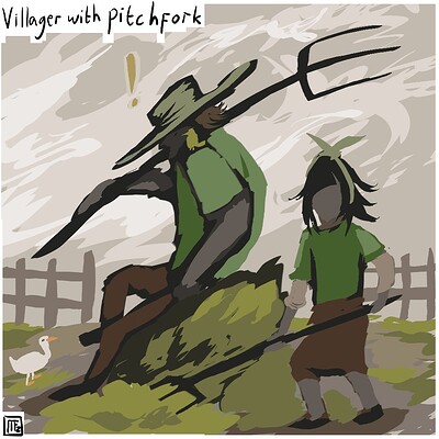 Villager_and_pitchfork_Daily_Spitpaint