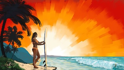 Krita Challenge 1224 - Surfer Sunset-Final