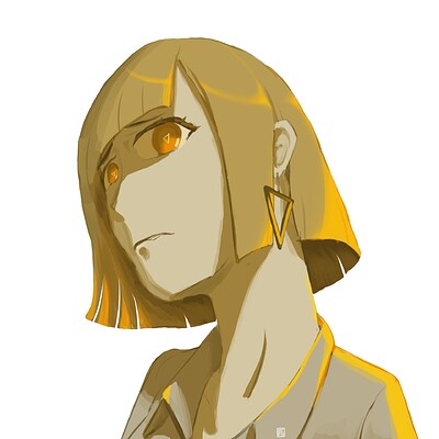 Emotional Huevember 2022 day 14 NERVOUS anime face portrait, november challenge
