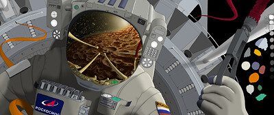 Космонавт готовый в цвете 5