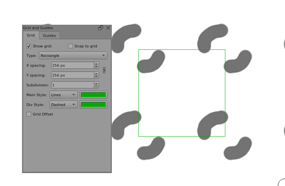 Grid shows canvas