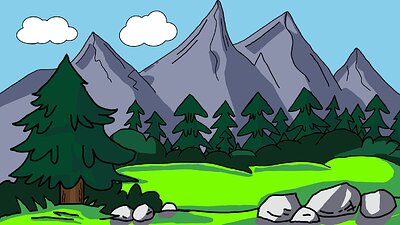 A mountain and the Forest