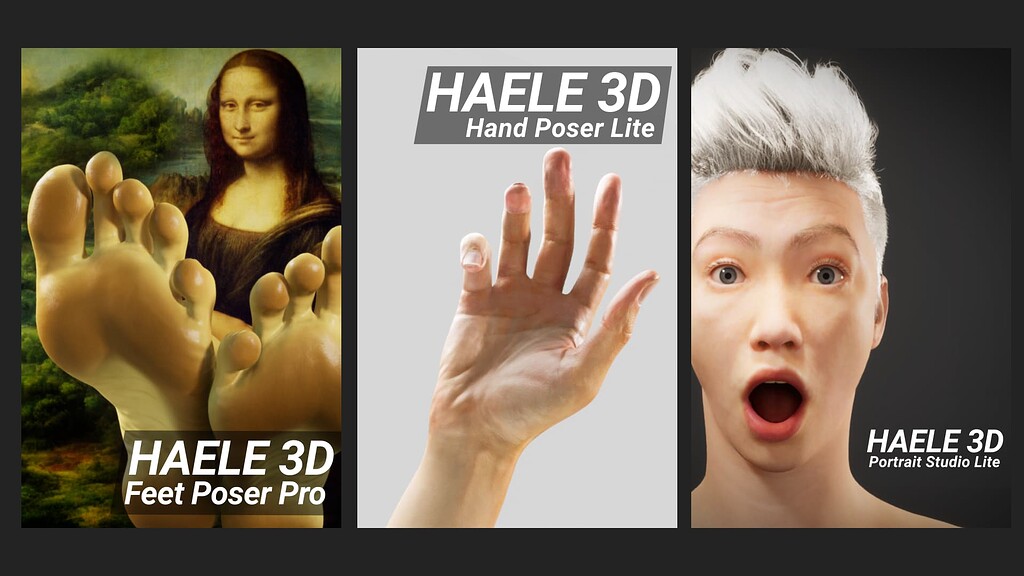 HAELE 3D - Hand, Portrait and Feet References - Resources - Krita Artists