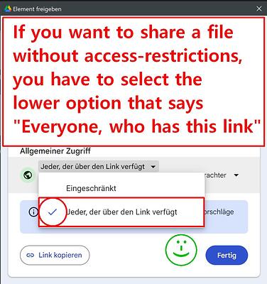 If you want to share a file without access-restrictions,
