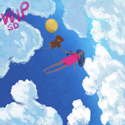 Krita Challenge 0726 Imaginary Friend - Flying WIPa