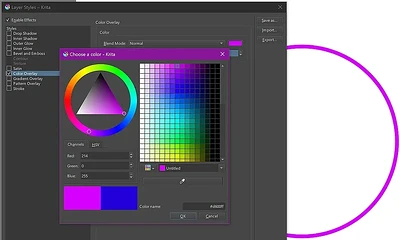layer style color overlay after selecting the color selector to change the colors