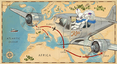 Krita Challenge 0826 Kiki’s Epic Adventure-Plane