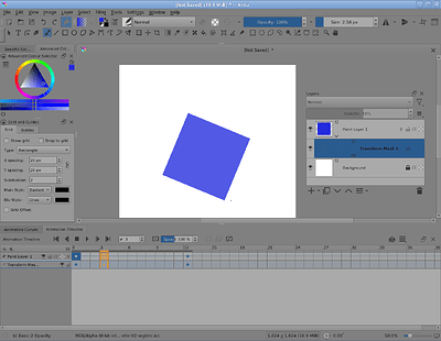 Curves and Timeline are tabbed together